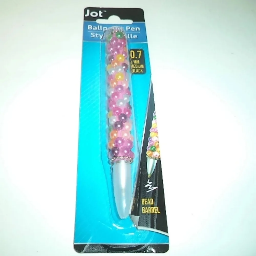 Ballpoint Pen With Colorful Beads With Medium Black Ink